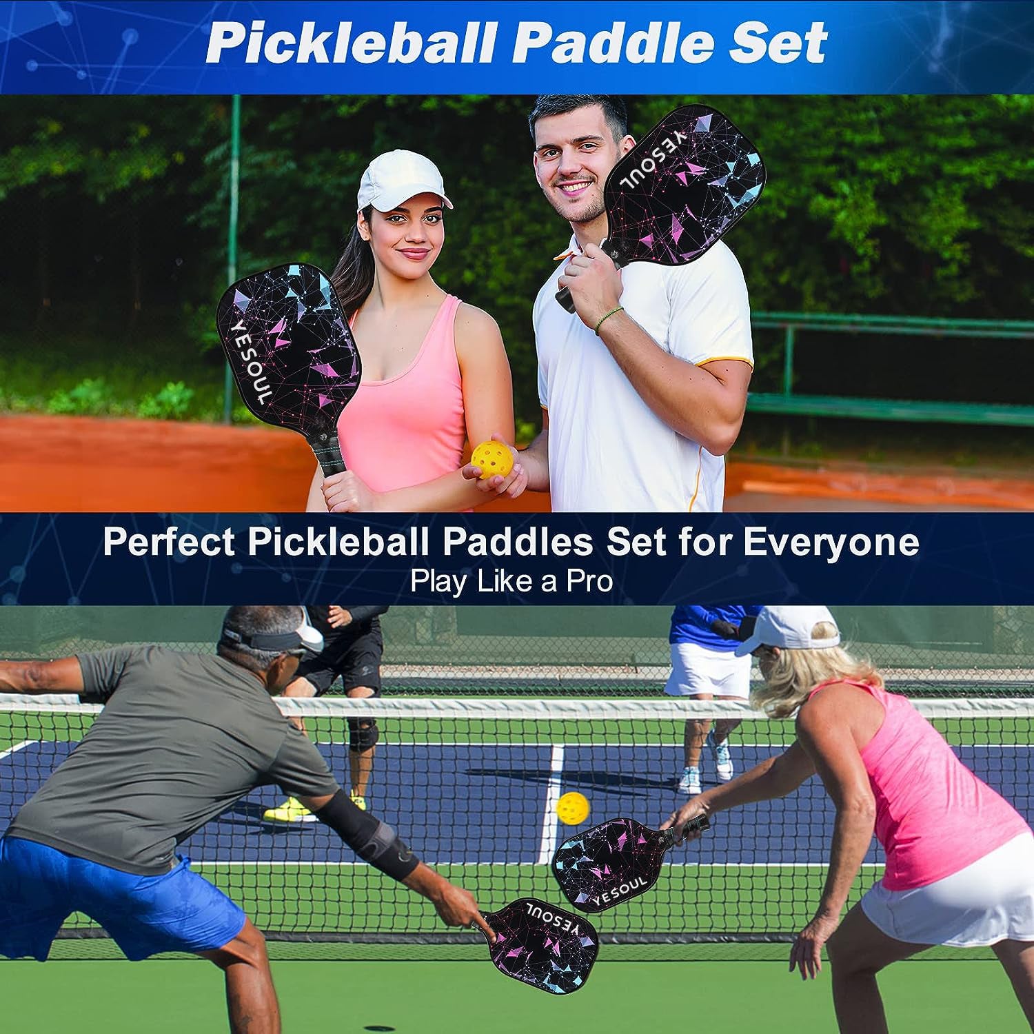 Yesoul Carbon Fiber Pickleball Set