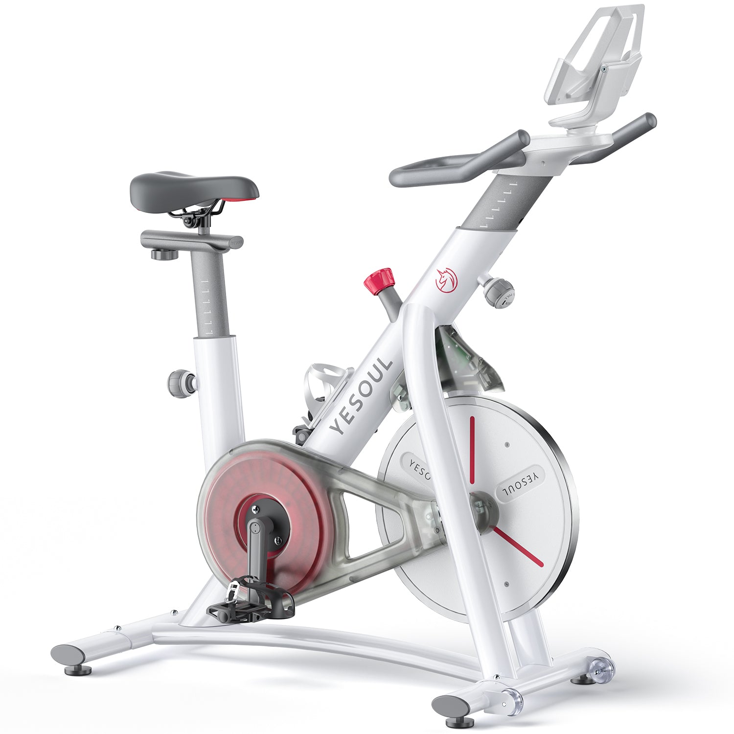 Spinning Bike Exercise Bike for Home, Indoor Cycling Bike Stationary with  Adjustable Resistance, for Home Fitness and Aerobic Exercise，White