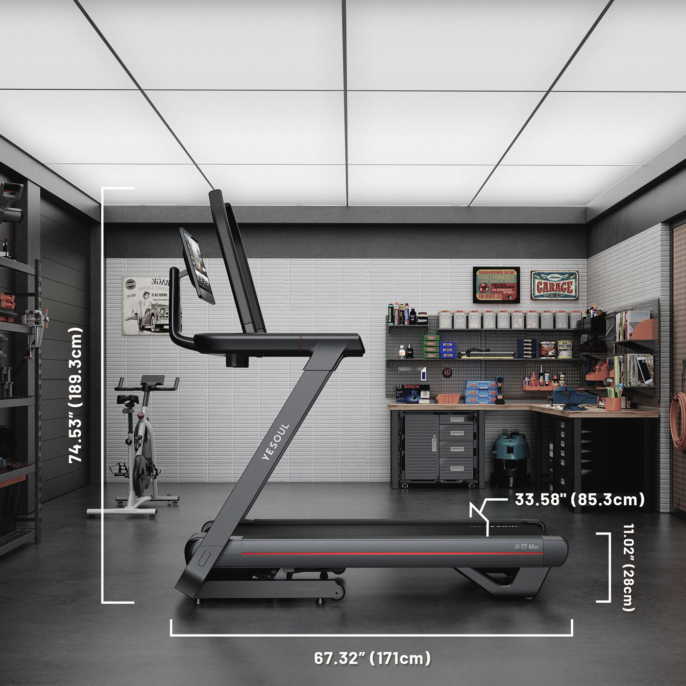 YESOUL T5 treadmill flat in a living room