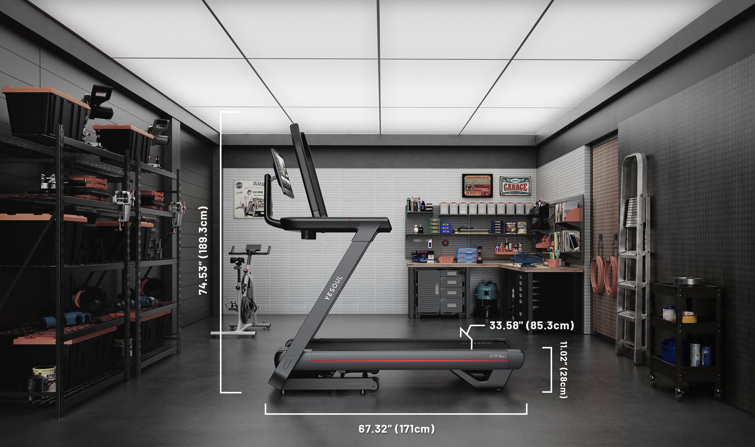 YESOUL T5 treadmill flat in a living room