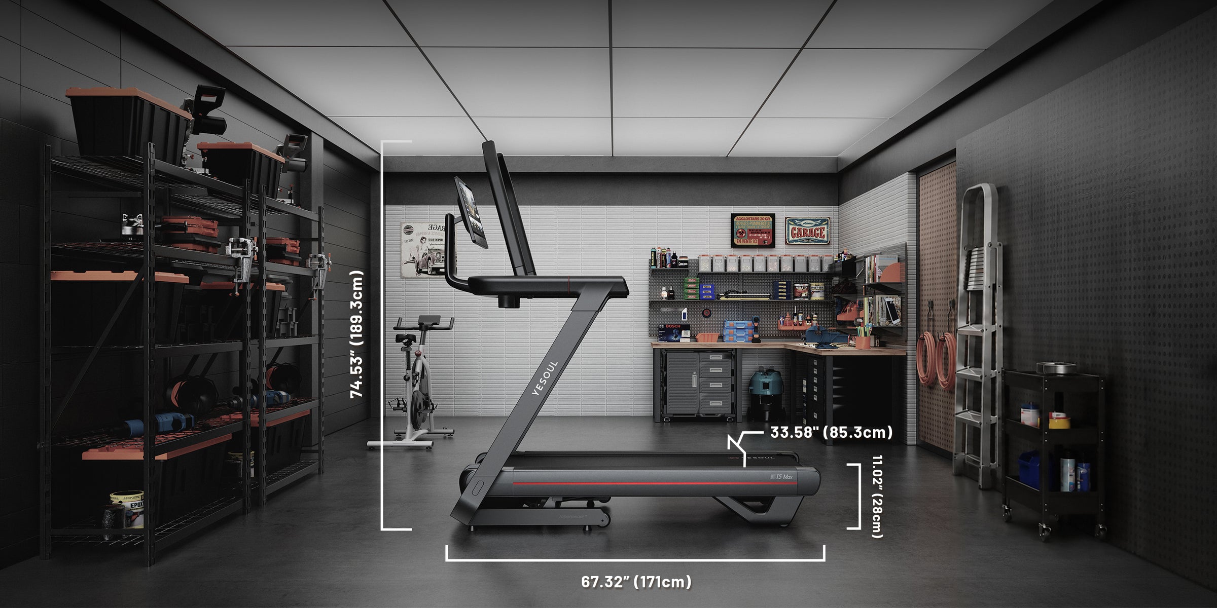 YESOUL T5 treadmill flat in a living room